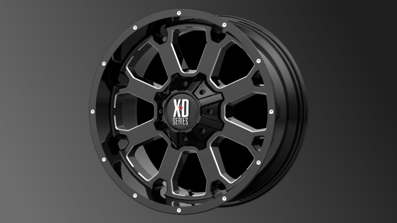 Rims XD 825 BUCK 25 20x9 Gloss Black Milled : Auto Outlet